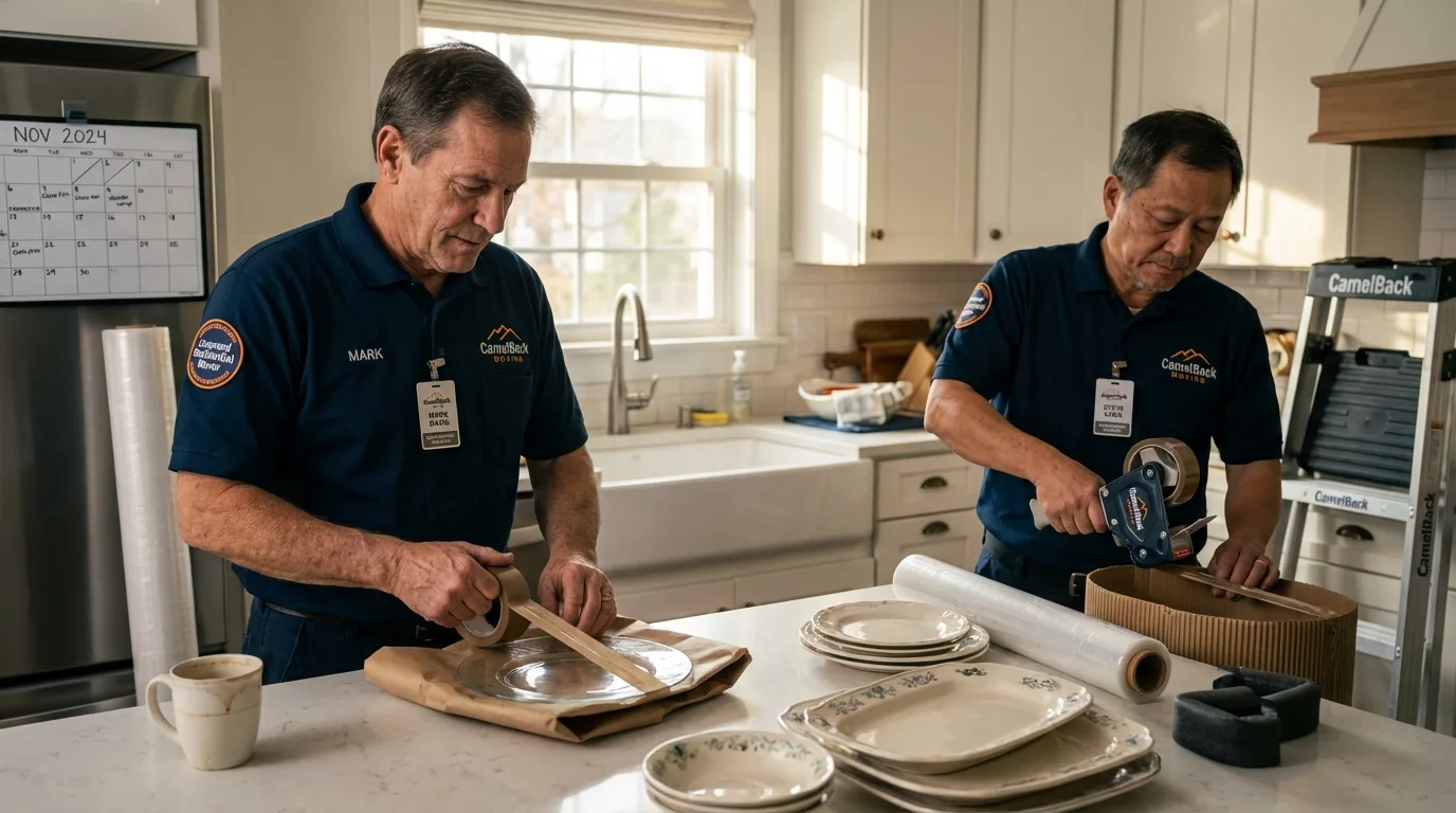 Professional crew packing kitchen dishware in Adamsville, AL